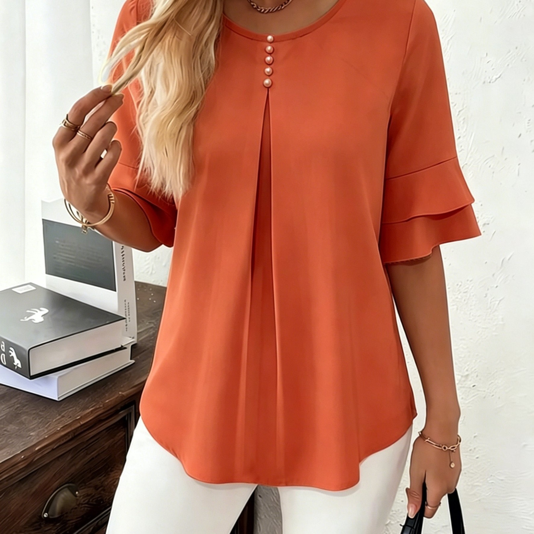 Celestia – GraceFlow Pleated Blouse