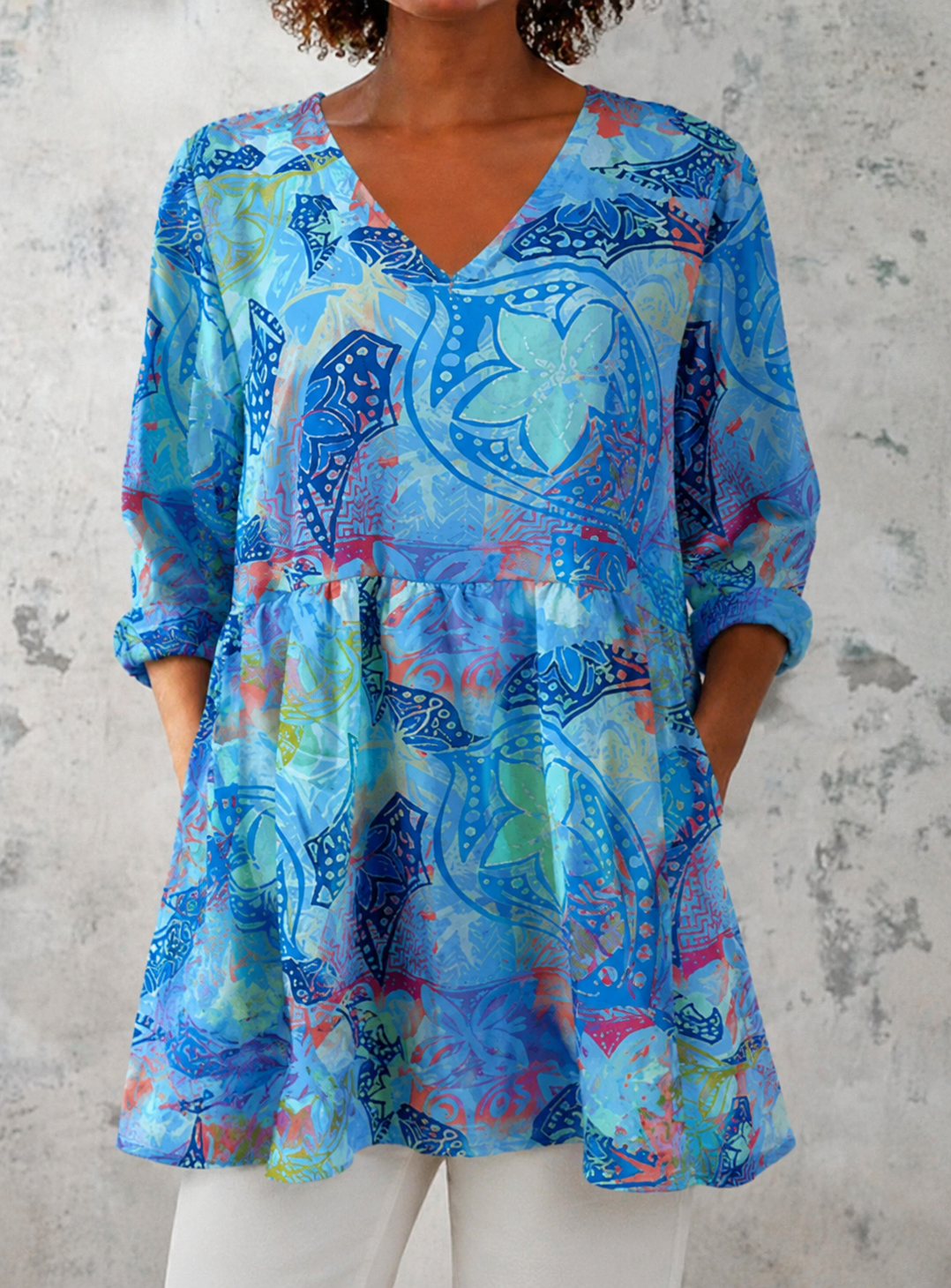 Juliette | Long Blouse with V-Neck