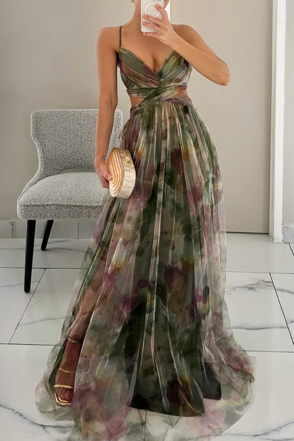 Amity | Elegant Sleeveless Floral Evening Dress