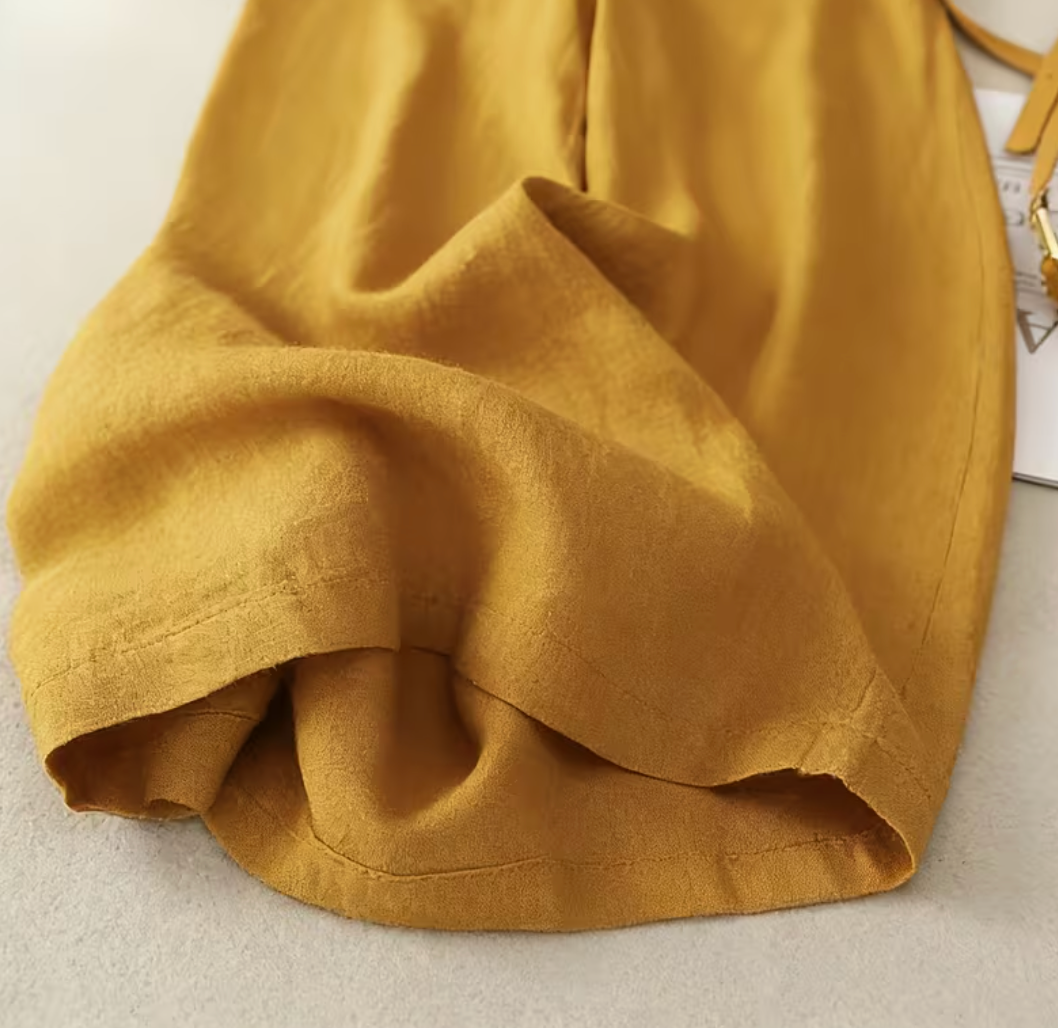 Anya Cotton Linen Wide Leg Pants