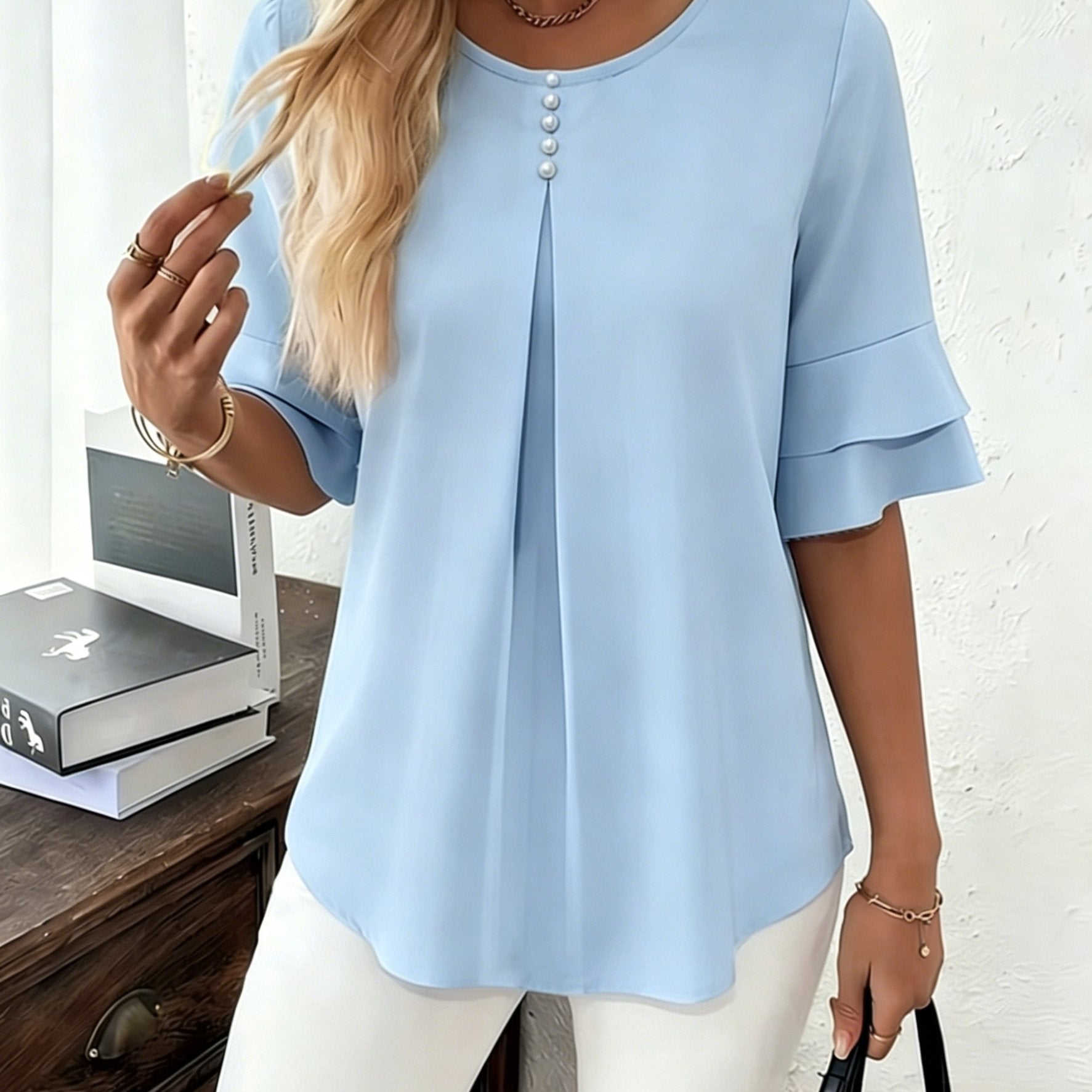 Celestia – GraceFlow Pleated Blouse