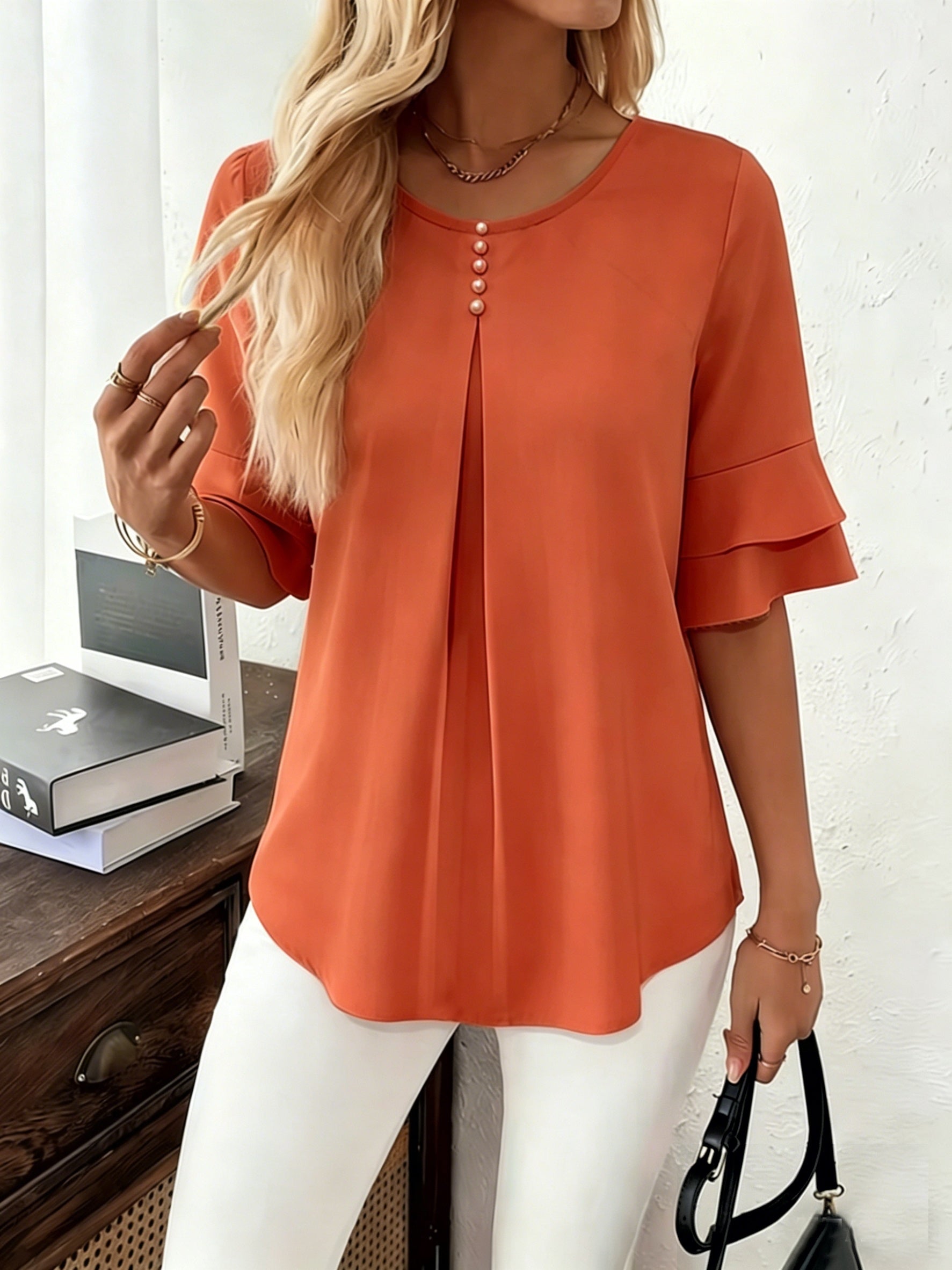 Celestia – GraceFlow Pleated Blouse