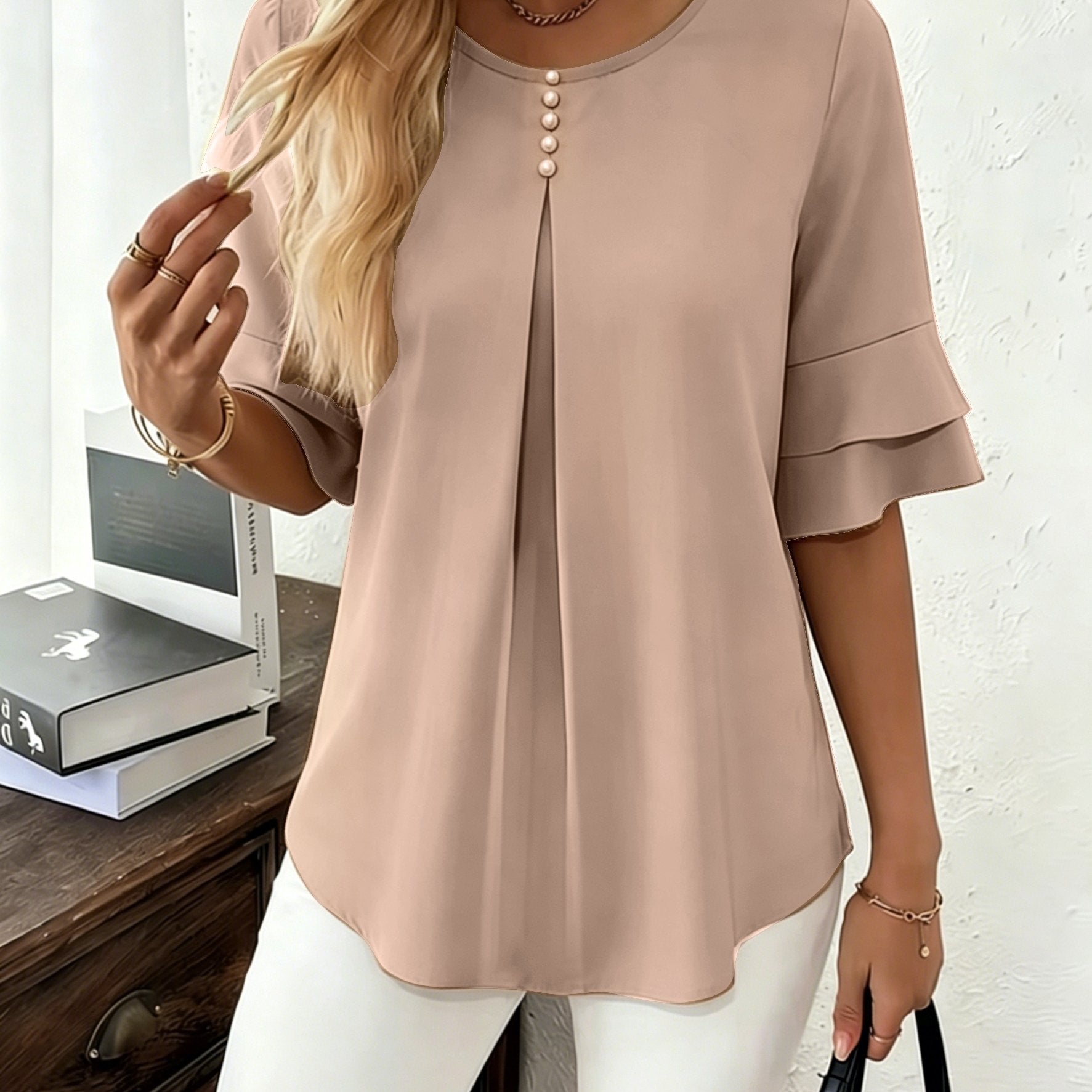 Celestia – GraceFlow Pleated Blouse