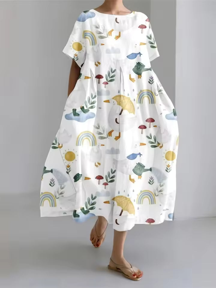 Amanda | Elegant Loose Round Neck Dress